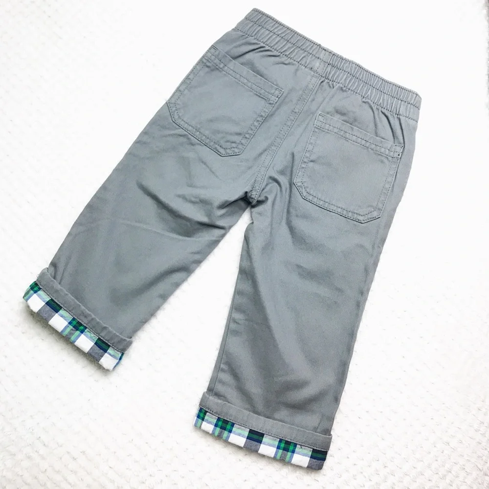 COPY - NWT Gymboree plaid cuff gray pants 18-24 mo